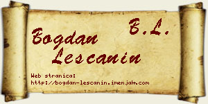 Bogdan Leščanin vizit kartica